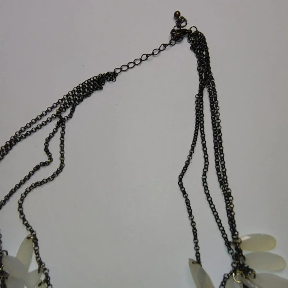 Translucent‎ Lucite Accent Bib Necklace Statement Layered Design